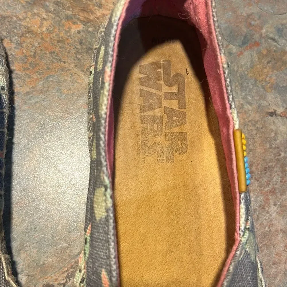 Star Wars Mandalorian Baby Yoda Espardrilles 10.5 Woman’s Slide On Shoes Disney
